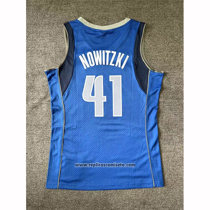 Camiseta Dallas Mavericks Dirk Nowitzki NO 41 Mitchell & Ness 2010-11 Azul